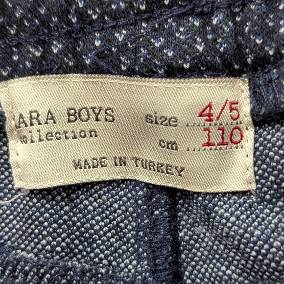 Zara Boys (Size 4/5) Drawstring Navy Blue With Specles Joggers/Sweatpants - Picture 2 of 8
